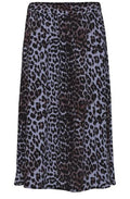 Blue Leopard Print Skirt