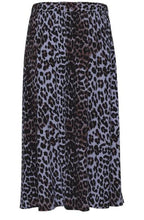 Blue Leopard Print Skirt