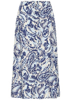 Blue Paisley Button Down Skirt