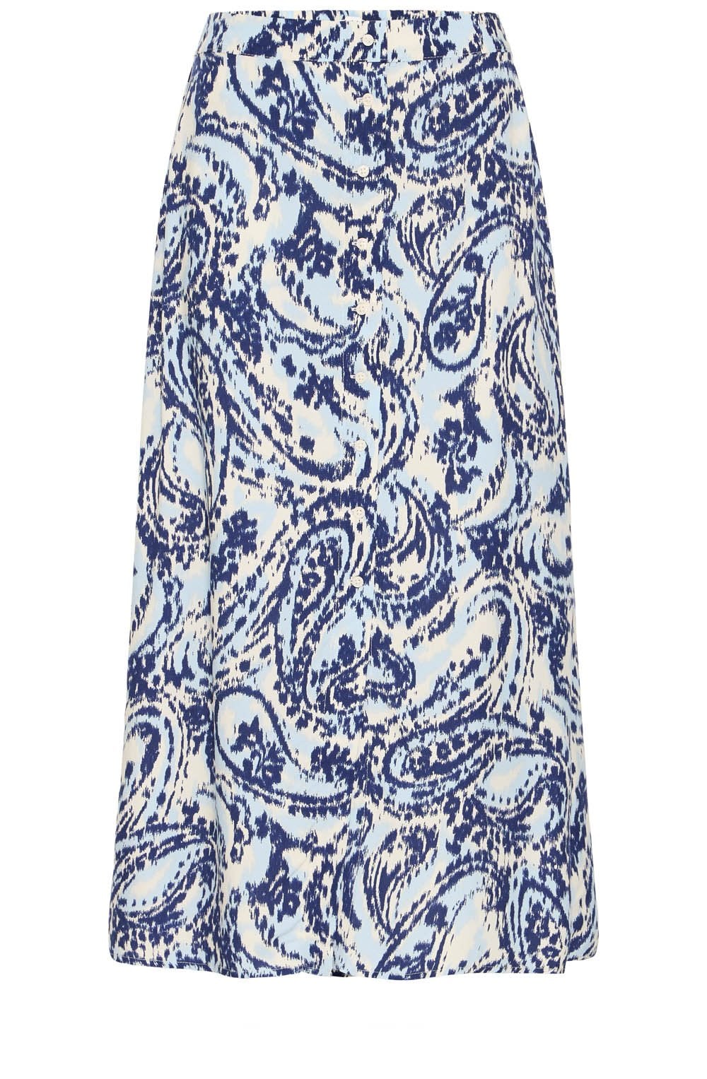 Blue Paisley Button Down Skirt
