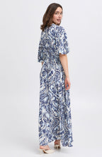 Blue Paisley Short Sleeved Maxi Dress