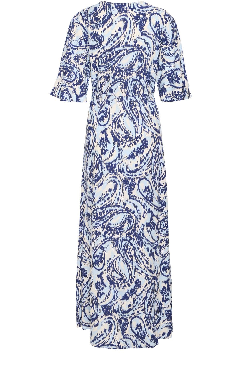 Blue Paisley Short Sleeved Maxi Dress
