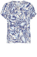 Blue Paisley Tunic Neck Blouse