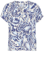 Blue Paisley Tunic Neck Blouse