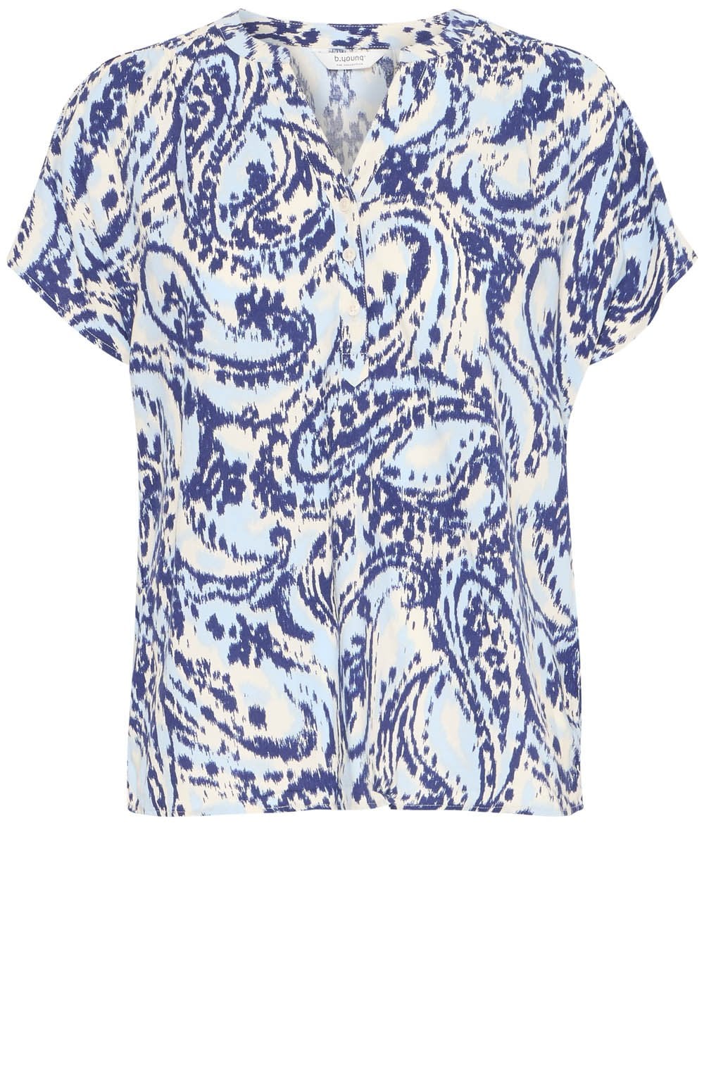 Blue Paisley Tunic Neck Blouse
