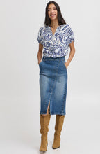Blue Paisley Tunic Neck Blouse