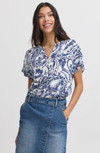 Blue Paisley Tunic Neck Blouse