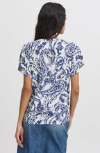 Blue Paisley Tunic Neck Blouse