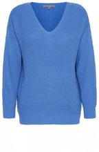 Blue Ribbed Knit Jumper