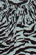 Blue Surf Tiger Print Collar Detail Blouse