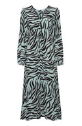 Blue Surf Tiger Print Maxi Dress