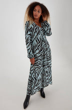 Blue Surf Tiger Print Maxi Dress