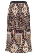Bold Print Pleated Skirt