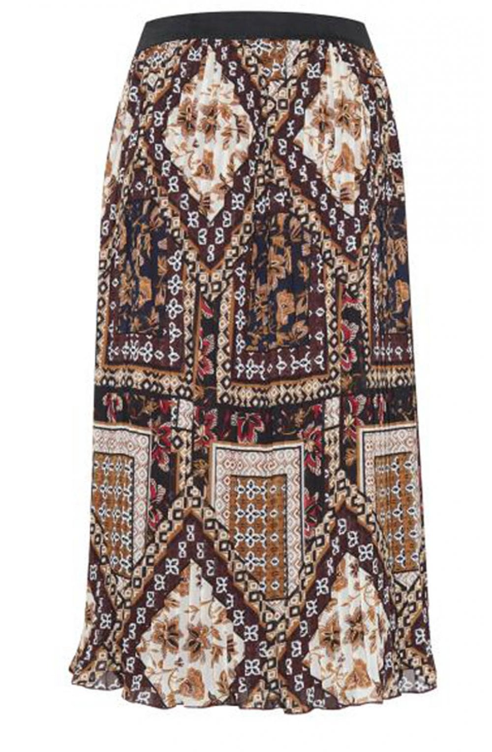 Bold Print Pleated Skirt