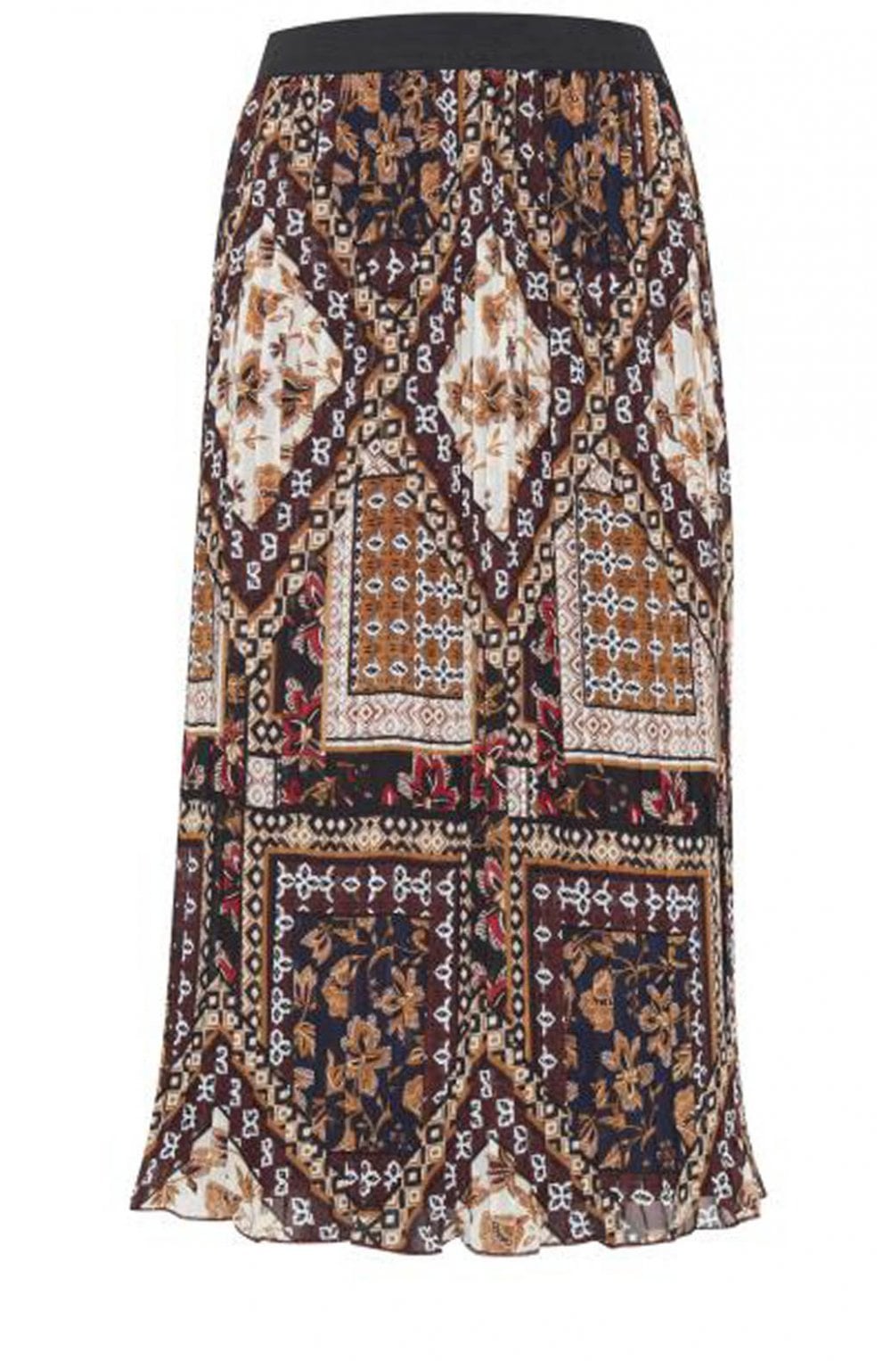 Bold Print Pleated Skirt
