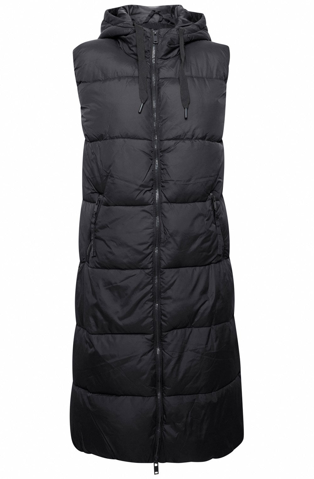 Bomina Black Full Length Puffer Waistcoat