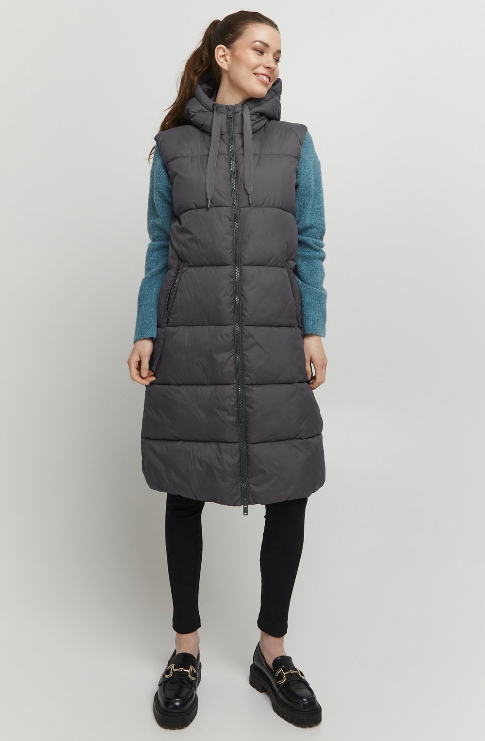 Bomina Black Pearl Full Length Puffer Waistcoat
