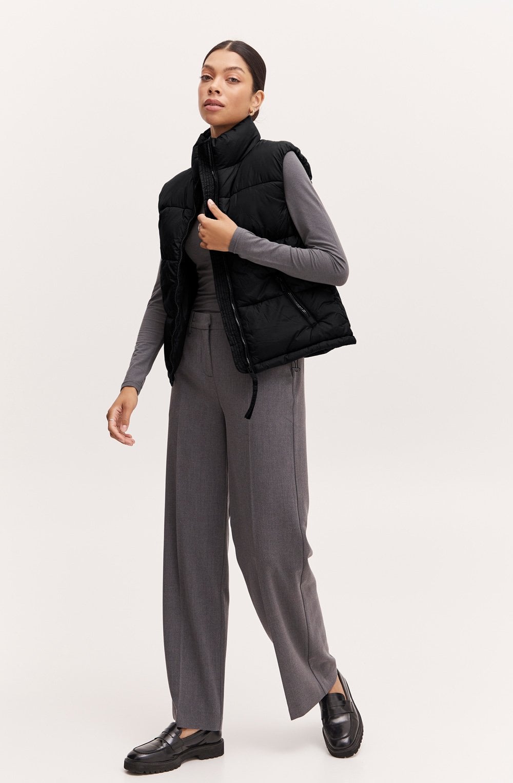 Bomina Black Puffer Waistcoat