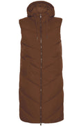 Bomina Chicory Coffee Below Knee Length Puffer Waistcoat