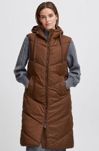 Bomina Chicory Coffee Below Knee Length Puffer Waistcoat