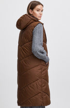 Bomina Chicory Coffee Below Knee Length Puffer Waistcoat