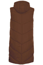 Bomina Chicory Coffee Below Knee Length Puffer Waistcoat