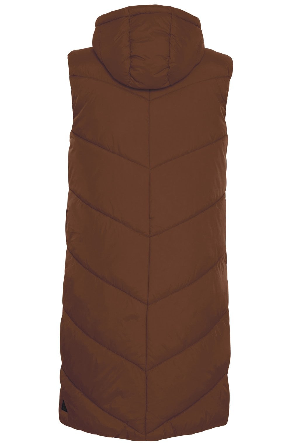 Bomina Chicory Coffee Below Knee Length Puffer Waistcoat