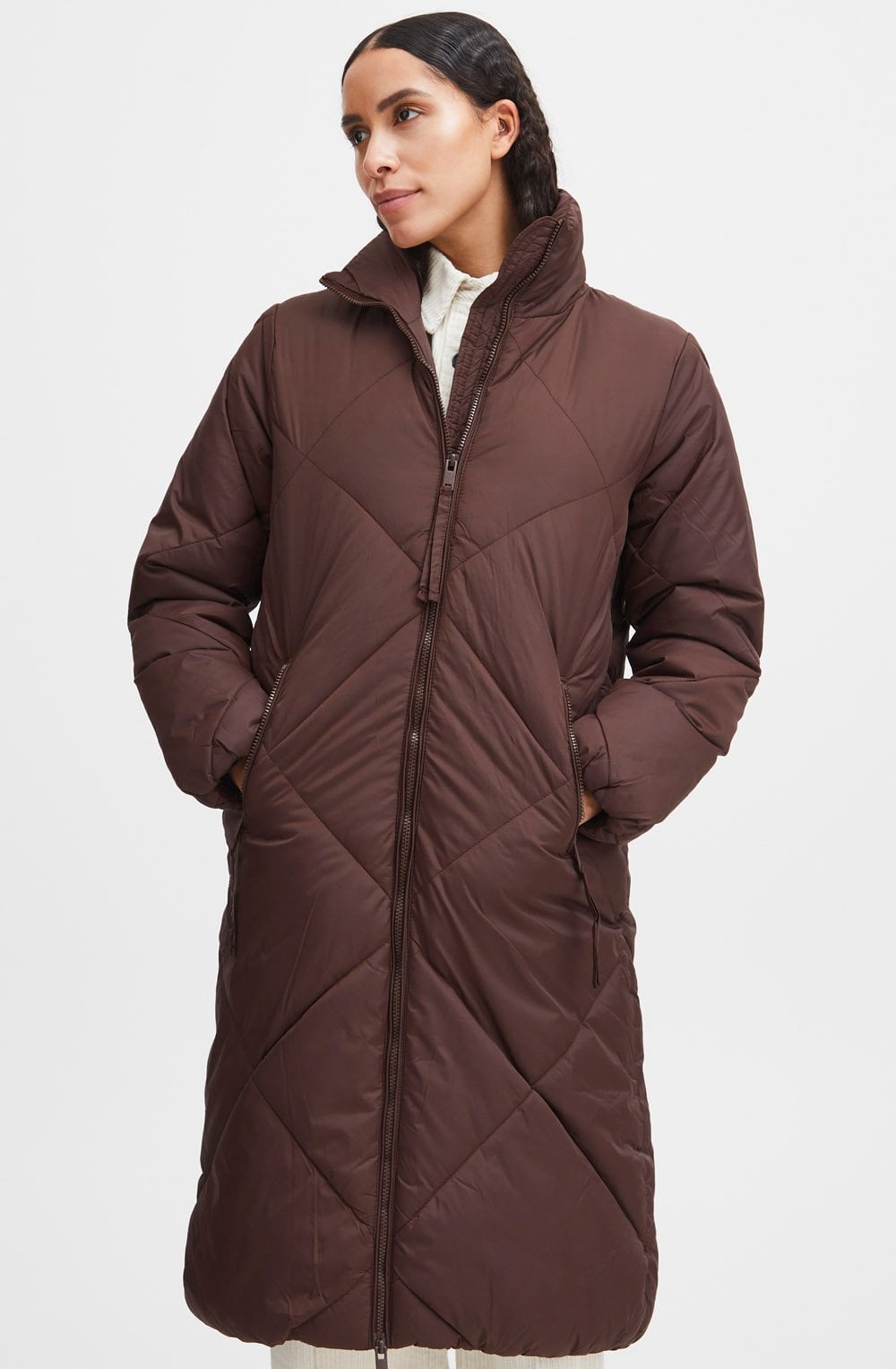 Bomina Chicory Coffee Full Length Puffer Coat