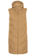 Bomina Tiger's Eye Below Knee Length Puffer Waistcoat
