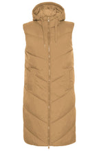 Bomina Tiger's Eye Below Knee Length Puffer Waistcoat