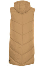 Bomina Tiger's Eye Below Knee Length Puffer Waistcoat