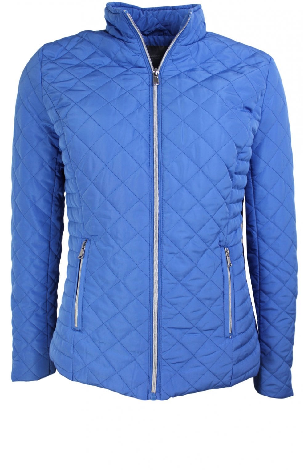 Bright blue quilted jacket