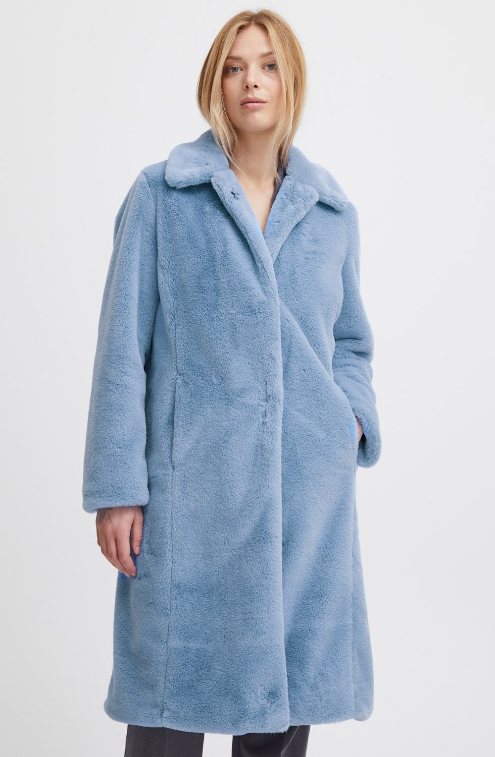 Calino Provence Blue Faux Fur Coat