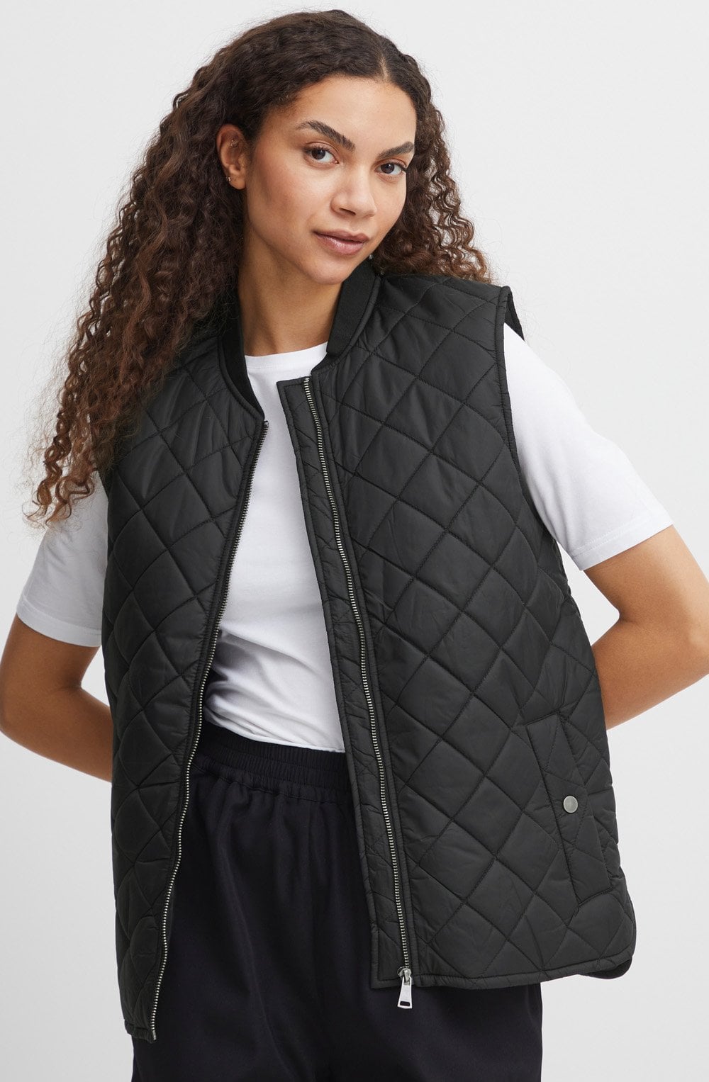 Canna Black Quilted Waistcoat