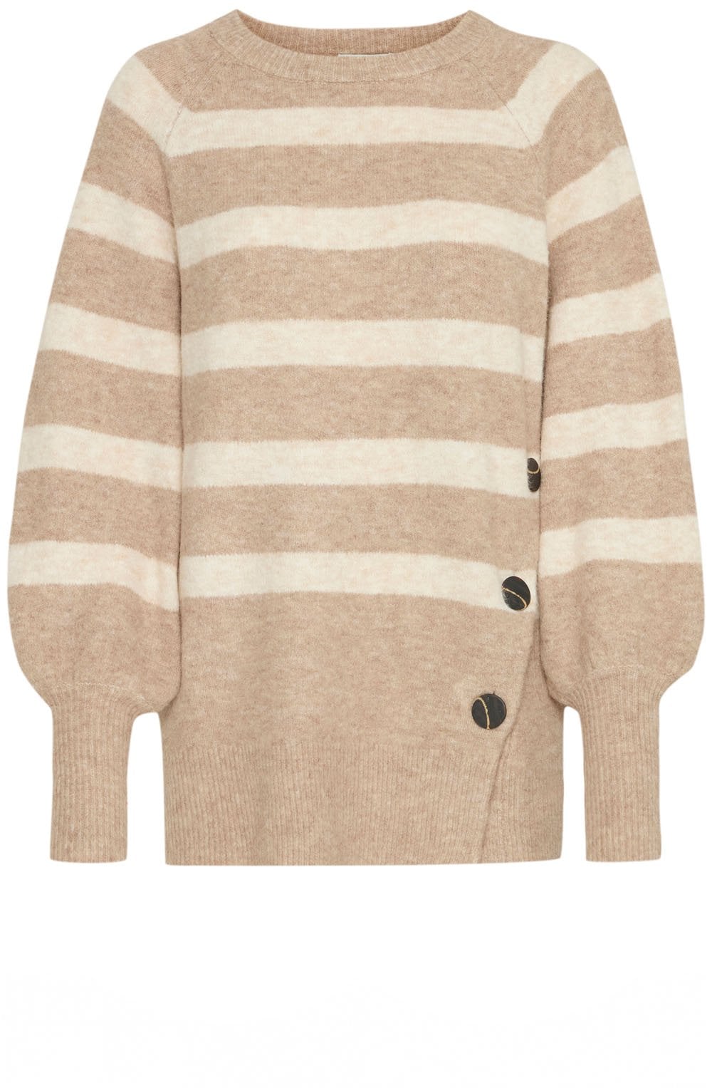 Cement Melange Button Detail Omea Jumper