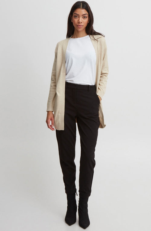Cement Melange Nonina Open Front Cardigan