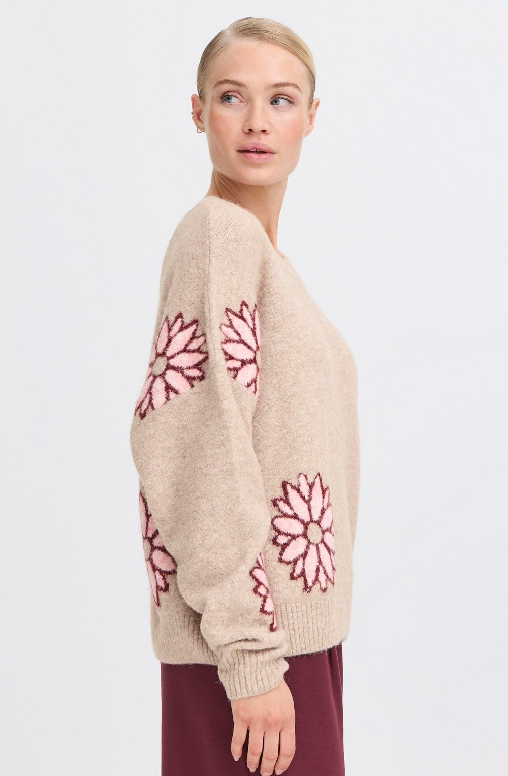 Cement Mix Flower Print Jumper