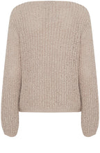 Cement Ribbon Knit Top