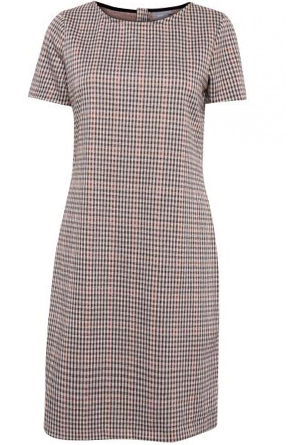 Check Print Fitted Dress