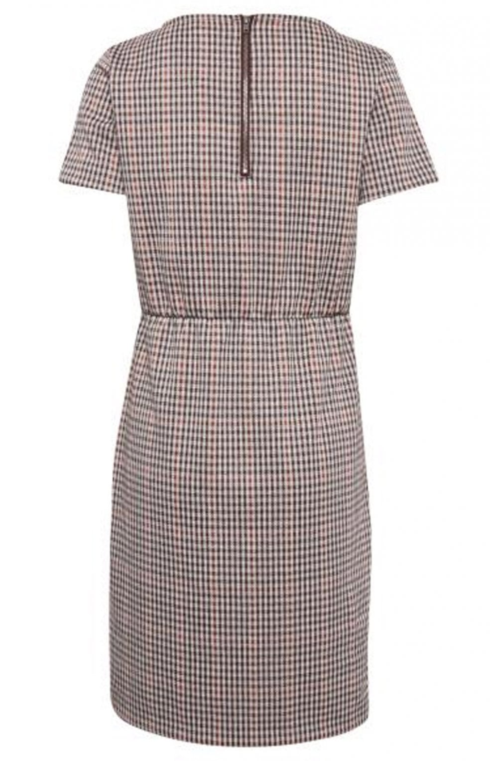 Check Print Fitted Dress