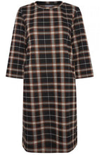 Check Print Fitted Dress