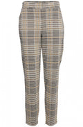 Check Print Slim Leg Trousers