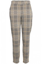 Check Print Slim Leg Trousers