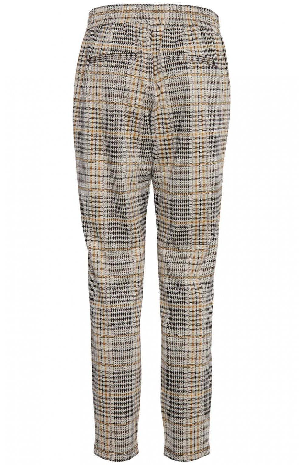 Check Print Slim Leg Trousers
