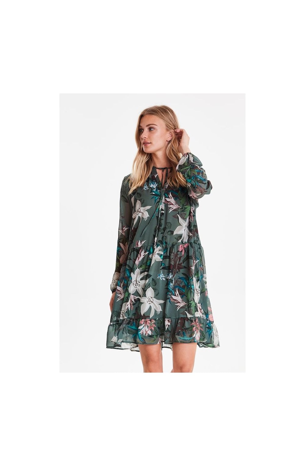 Chiffon Floral Swing Dress