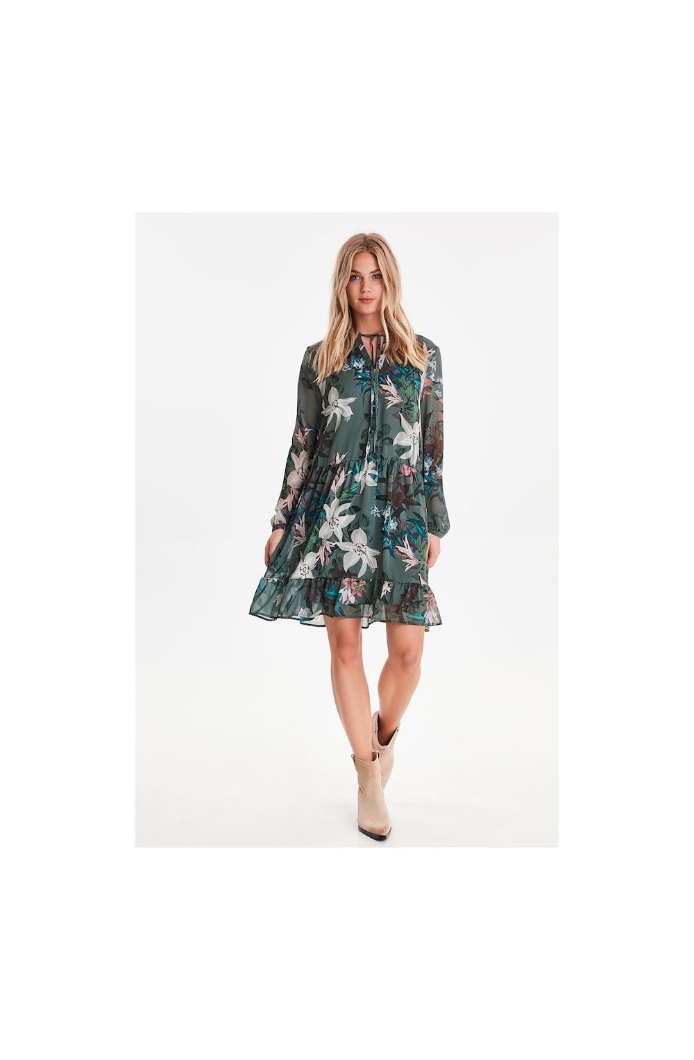 Chiffon Floral Swing Dress