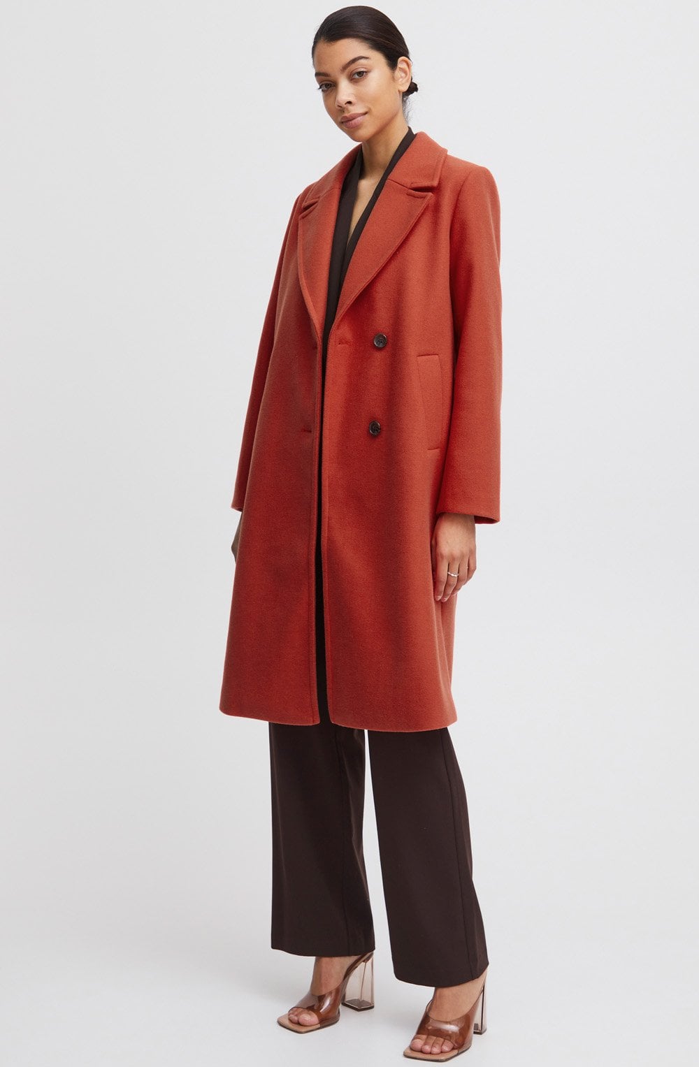 Cilia Aurora Red Double Button Coat