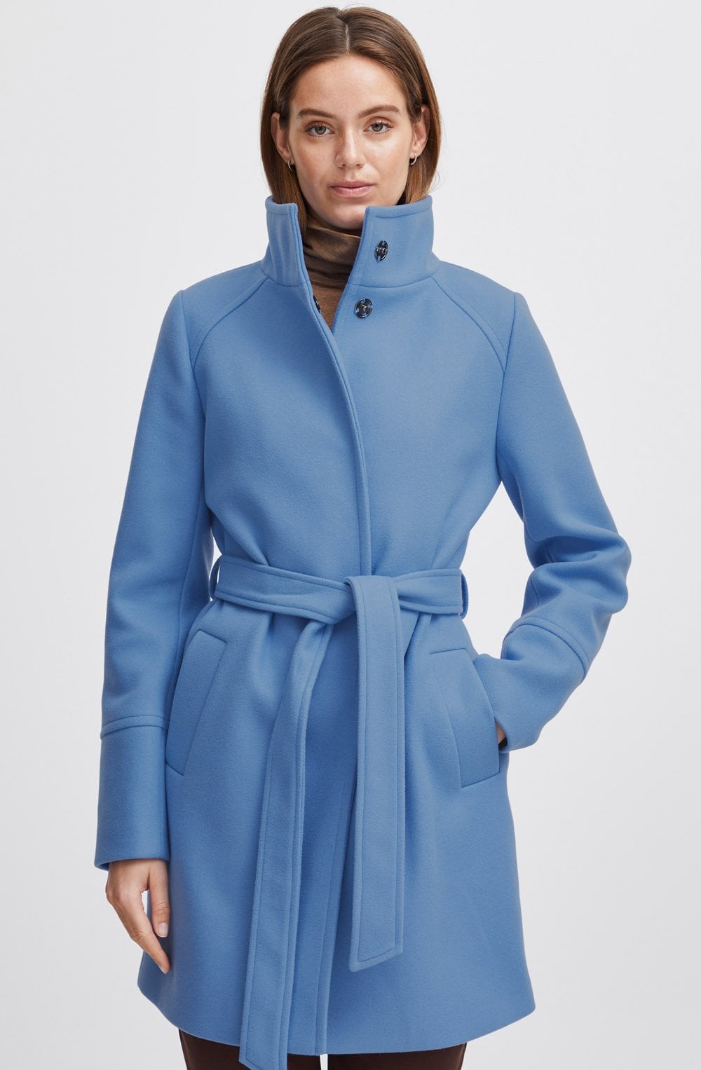 Cilia Provence Blue Belted Coat