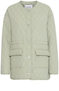 Collarless Quilted Jacket