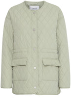 Collarless Quilted Jacket